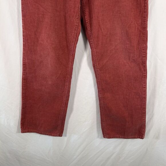 Tommy Hilfiger Corduroy Pants Men's 31x30 Red Coral Button Zip 100% Cotton - Picture 3 of 11